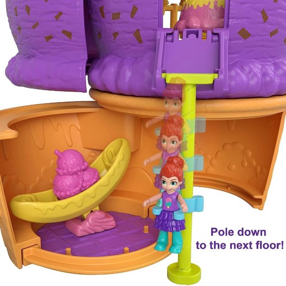 Polly Pocket | Ice Cream Cone-Shaped Playground | 3 Floors, Spin 'n Surprise Set - Picture 6 of 13